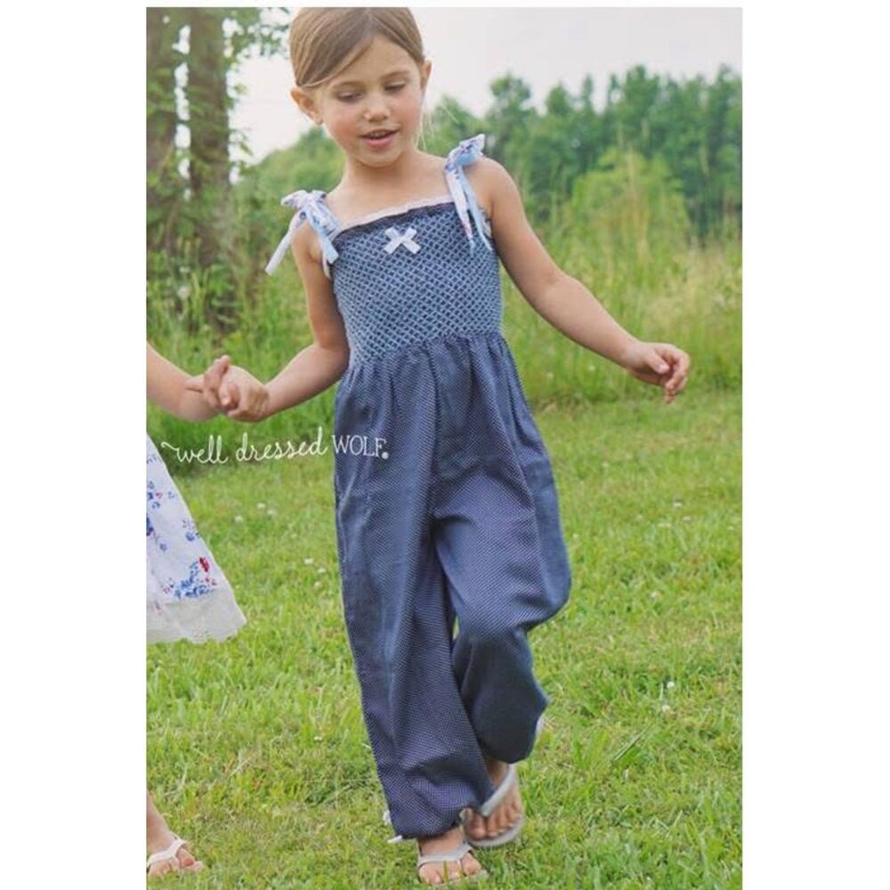 Well Dressed Wolf Liberty 4th of July Navy Romper Size 6 NWT